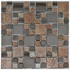 Pastilha De Vidro Metalizada 30cmx30cm La Bella Griffe Cromo