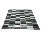 Pastilha De Vidro Para Cozinha Banheiro Parede  Cinza Preto C