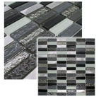 Pastilha De Vidro Para Cozinha Banheiro Parede  Cinza Preto C