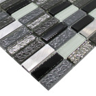 Pastilha De Vidro Para Cozinha Banheiro Parede  Cinza Preto C