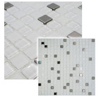 Pastilha De Vidro Para Cozinha Banheiro Parede Branco Metal 3