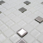 Pastilha De Vidro Para Cozinha Banheiro Parede Branco Metal 3