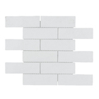 Pastilha de Vidro Subway Calacata Branco 30x39cm Glassline