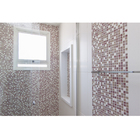 Pastilha GS306 30x30cm Bege, Rosa e Branca Glass Mosaic