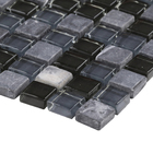 Pastilha GS602 30x30cm Preta e Cinza Glass Mosaic