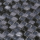 Pastilha GS602 30x30cm Preta e Cinza Glass Mosaic