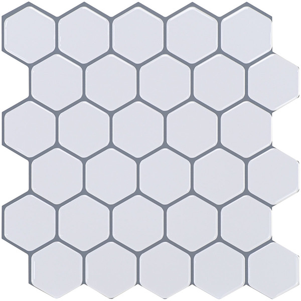Pastilhas Adesivas Resinadas Hexagonal (branca)