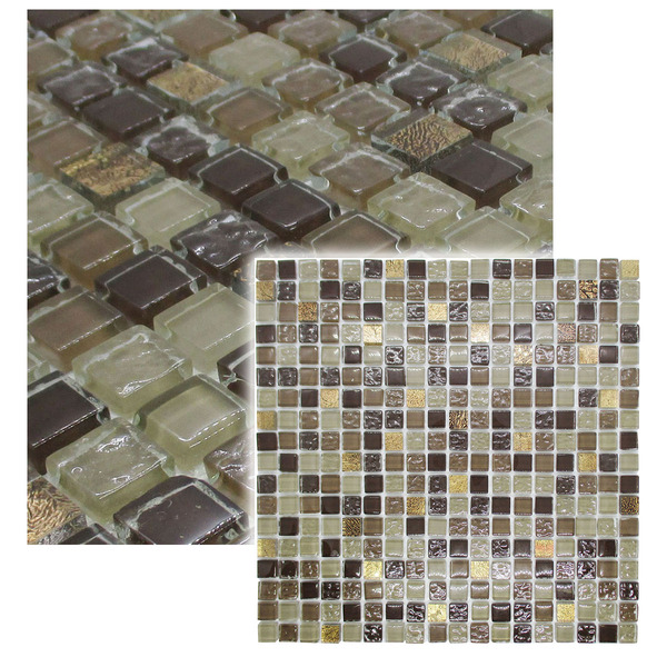 Pastilhas De Vidro 1,4 X 1,4 La Bella Griffe - Marrom Androme