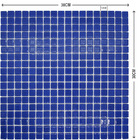 Pastilhas de Vidro Azul Brilhante 30x30cm