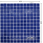 Pastilhas de Vidro Azul Brilhante 30x30cm