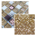 Pastilhas de Vidro Bronze Mix Bege Metalizada 30x30cm