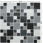 Pastilhas de Vidro Cinza Mix Brilhante 30x30cm