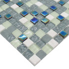 Pastilhas de Vidro Diamante Mix Branco Metalizada 30x30cm