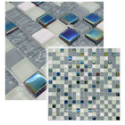 Pastilhas de Vidro Diamante Mix Branco Metalizada 30x30cm