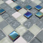 Pastilhas de Vidro Diamante Mix Branco Metalizada 30x30cm