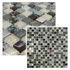 Pastilhas de Vidro Marrom Aço Mix Metalizado 30x30cm