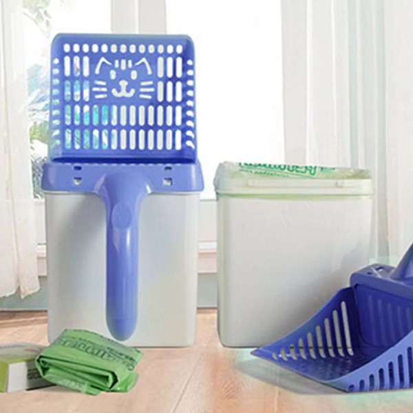 Pazinha Coletora Azul Fezes Gato Cachorro Pa Peneira Pet Lixe