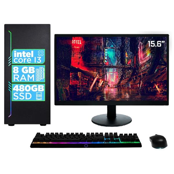 Pc Completo Intel Core I3 8gb Monitor 15" Ssd 480gb Easypc