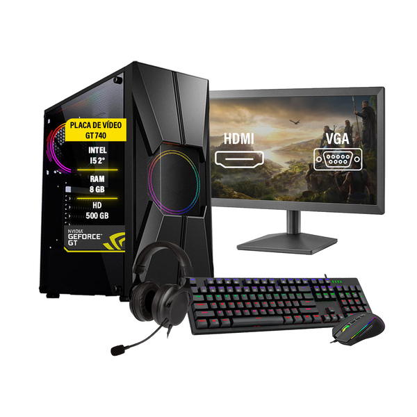 Pc Gamer Completo Aires I5 Gt 740 Memória 8gb Hd 500gb Wi-fi
