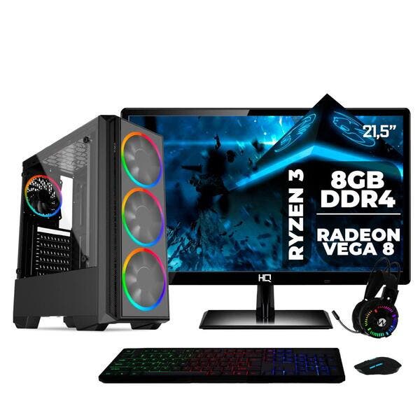 Pc Gamer Completo Amd Ryzen 3 3200g 4.0ghz 8gb Ddr4 Placa De Vídeo ...