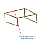 Pé Base  Multiuso Mesa Centro Poltrona Dourada Metal Aço Carb