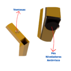 Pé Base Mesa Aparador Dourada 35x28x75 Tampo De Madeira E Ped