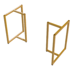 Pé Base Mesa Aparador Dourada 35x28x75 Tampo De Madeira E Ped