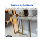 Pé Base Mesa Aparador Dourada 35x28x75 Tampo De Madeira E Ped