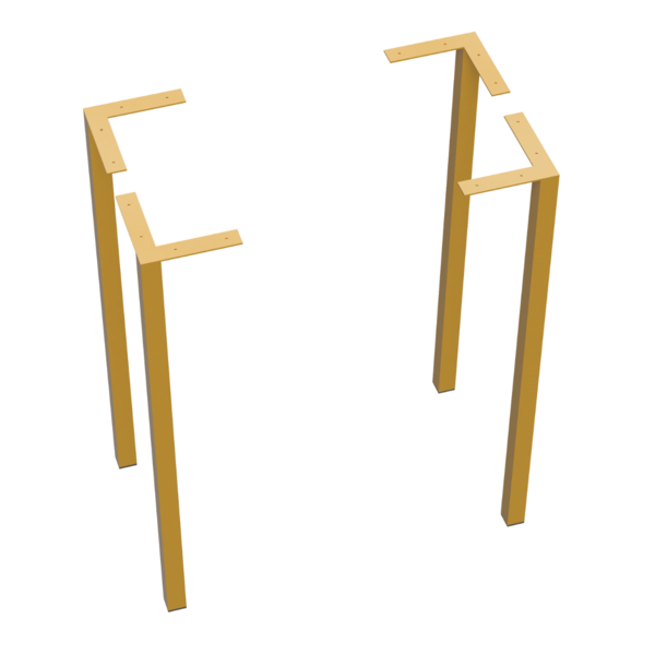 Pé Base Mesa Balcão Cor Dourada Aço Carbono Pés Para Móveis