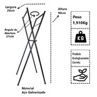 Pé Churrasqueira Bafinho Aço Galvanizado Grande 90x48x26cm