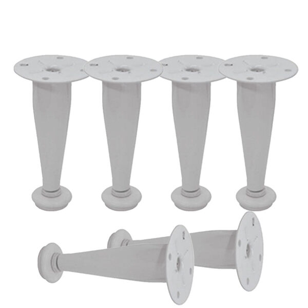 Pé Cônico Branco Fosco Para Móveis 100mm Pe Conico Regulavel