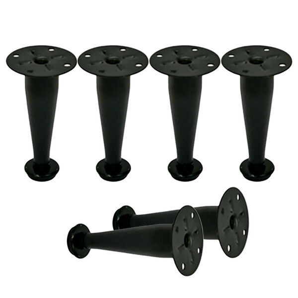 Pé Cônico Preto Fosco Para Móveis 200mm Pe Conico Regulavel P