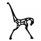 Pé De Banco De Jardim 8 Furos Modelo Cavalo Em Ferro Pintado