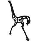 Pé De Banco De Jardim Modelo Cavalo Em Ferro Pintado Preto 2