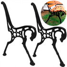 Pé De Banco De Jardim Modelo Cavalo Em Ferro Pintado Preto 2