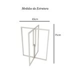 Pé De Mesa De Ferro Branco Para Tampo Redondo Ou Quadrado