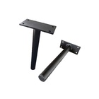 Pé De Metal 18cm Preto Multiuso Para Armário Mesas De Cabecei