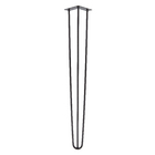 Pé para Cama Aço Carbono 70cm 120kg Preto Hairpin Leg 1 peça