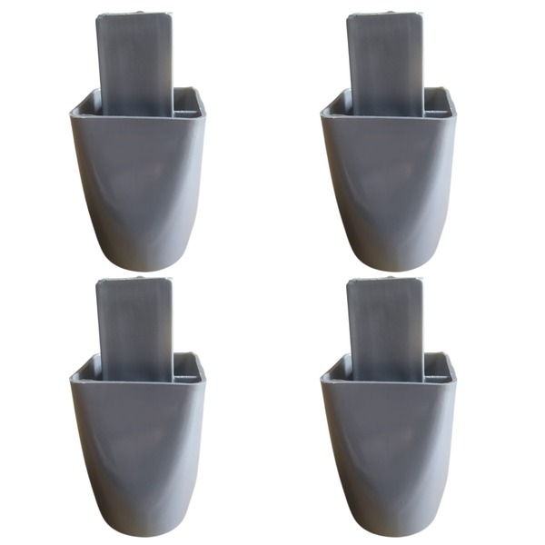 Pé Para Guarda Roupas 4 Unidades Roupeiro Redondo Ian Cinza