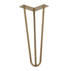 Pé para Móveis Aço Carbono 30cm 120kg Dourado Hairpin Leg 1 peça