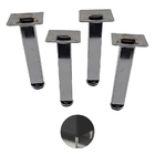 Pé Quadrado Regulável 15cm Cromado 4 Unidades