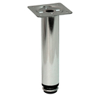 Pé Regulável para Móveis Ferro 20cm até 21,5cm 50kg Prata Cromado Tubular