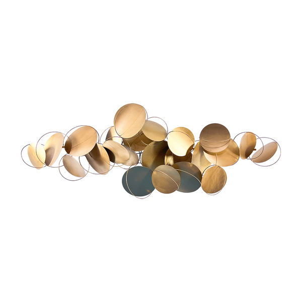 Peça Decorativa Adorno De Parede Abstrata Em Aço Cobre 182cm