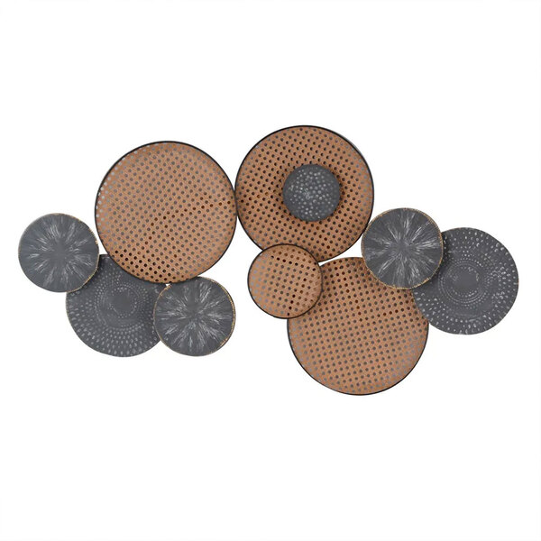 Peça Decorativa Adorno De Parede De Metal Marrom E Preto 96cm