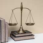 Peça Decorativa Balança Da Justiça Em Metal Ouro Velho 47cm F