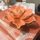 Peca Decorativa De Ceramica - Flor Salmao