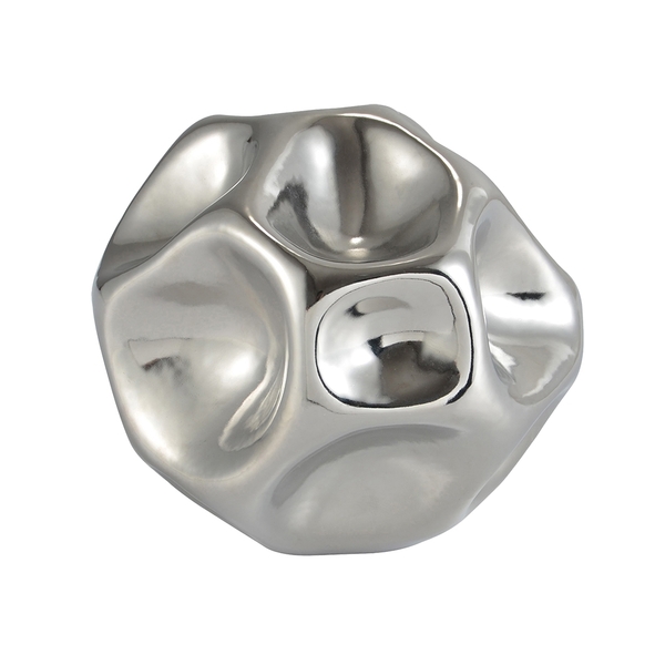 Peca Decorativa De Ceramica Prata