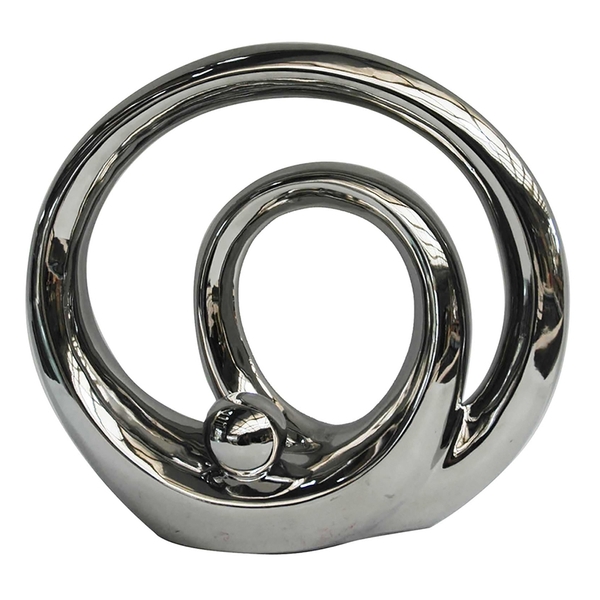 Peca Decorativa De Ceramica Prata 31cm X 10cm X 28 5cm