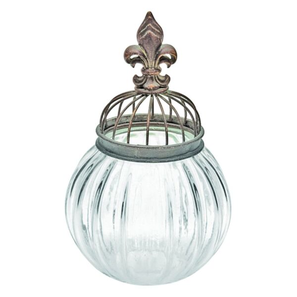 Peça Decorativa De Ferro E Vidro