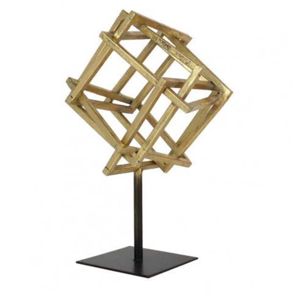 Peca Decorativa De Metal Dourado